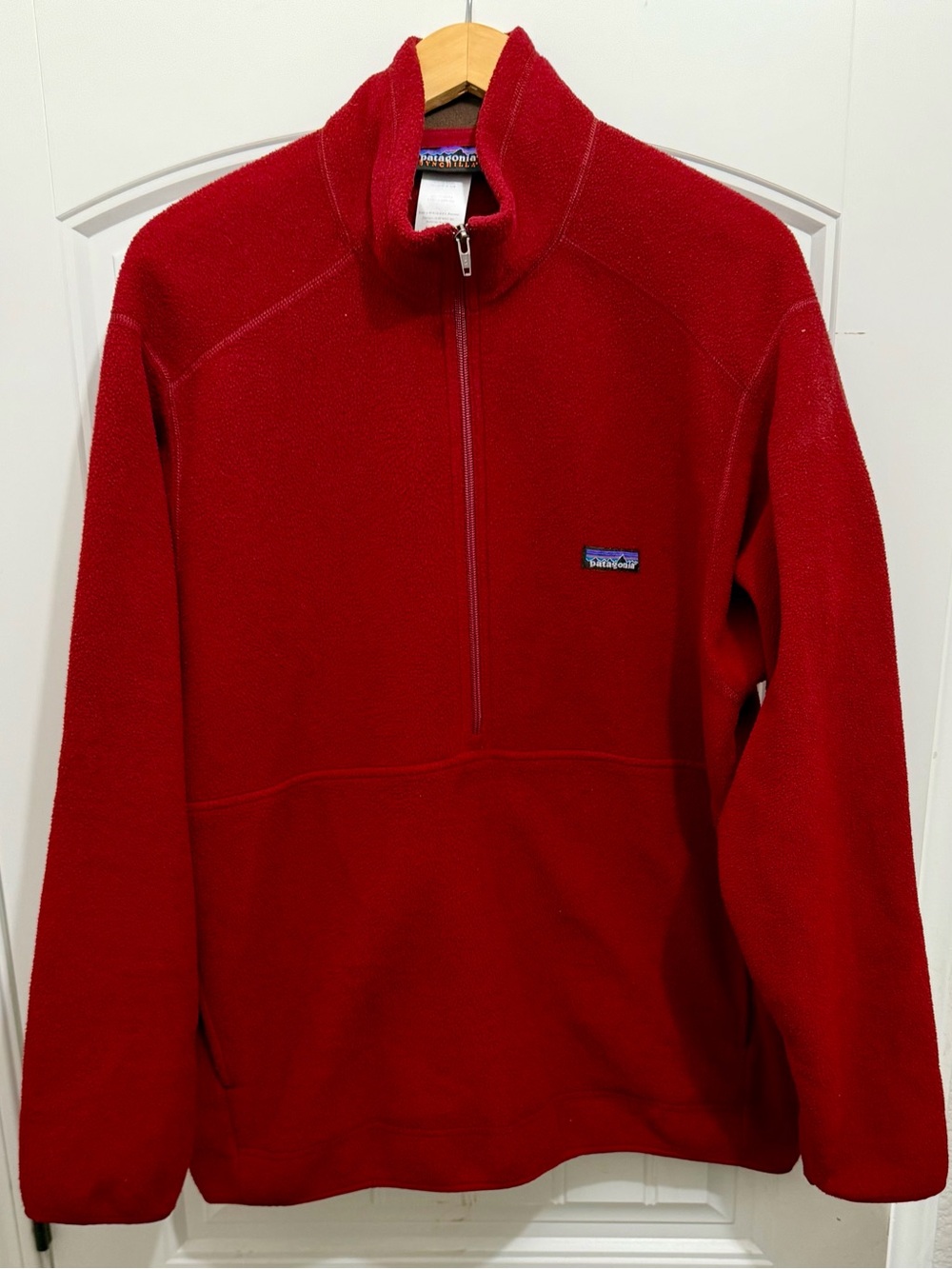 VTG Patagonia Men’s Vintage Synchilla Marsupial Half Zip, XL Red Pullover 25737